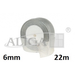 Wstążka metalizowana srebrna 6mm/ 22m / DWB06-140 / wstążka srebrna metaliczna 6mm / brokatowa
